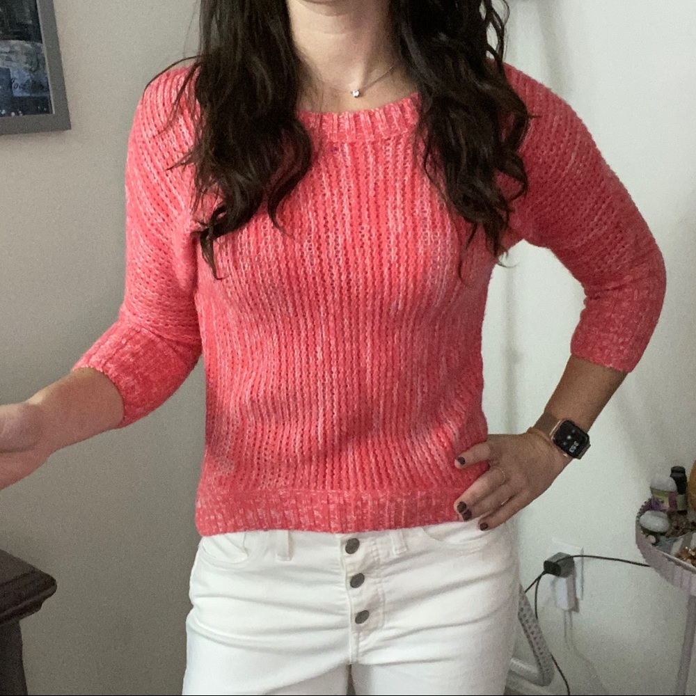 Bright pink knit sweater